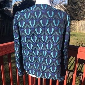 Club Monaco leather and Jacquard motor jacket